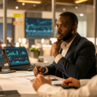 Empresa com homens líderes